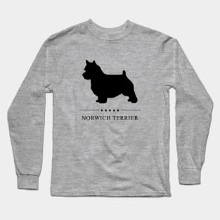 Norwich Terrier Black Silhouette Long Sleeve T-Shirt